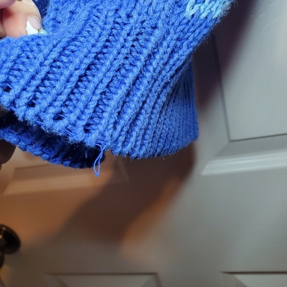 Vintage Neil Martin Mens Sweater Blue Red Medium Holiday - Picture 9 of 11